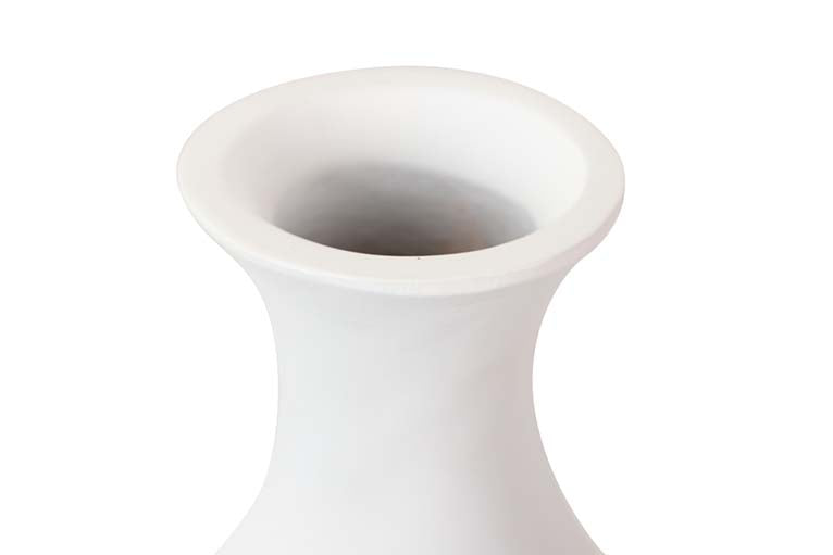 JARRON RESINA BLANCO MARRON 18x18x107 CM