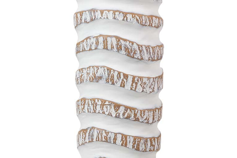 WHITE BROWN RESIN VASE 18x18x107 CM