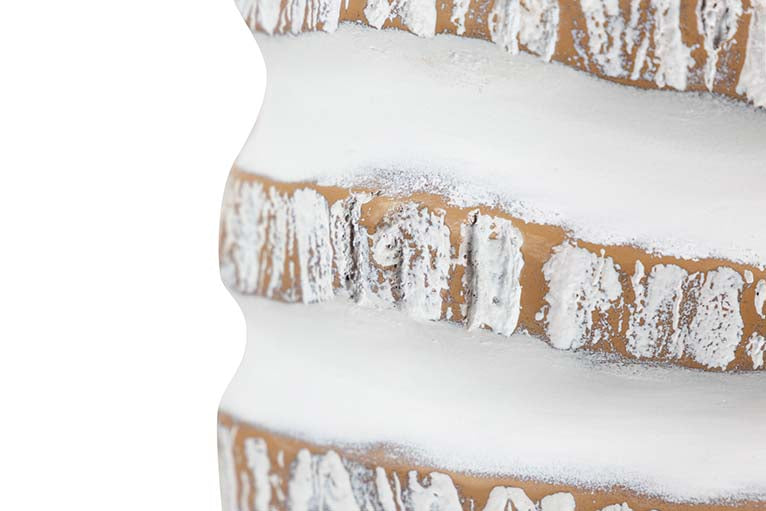 WHITE BROWN RESIN VASE 18x18x107 CM