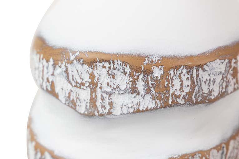 JARRON RESINA BLANCO MARRON 18x18x107 CM