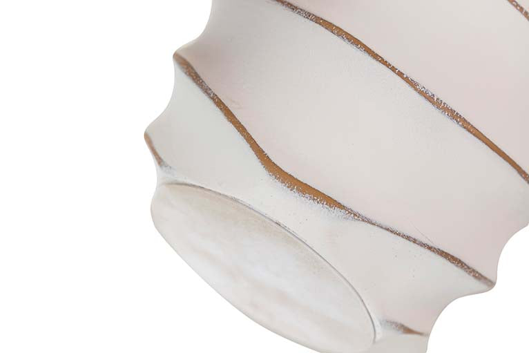 JARRON RESINA BLANCO MARRON 15x15x60 CM