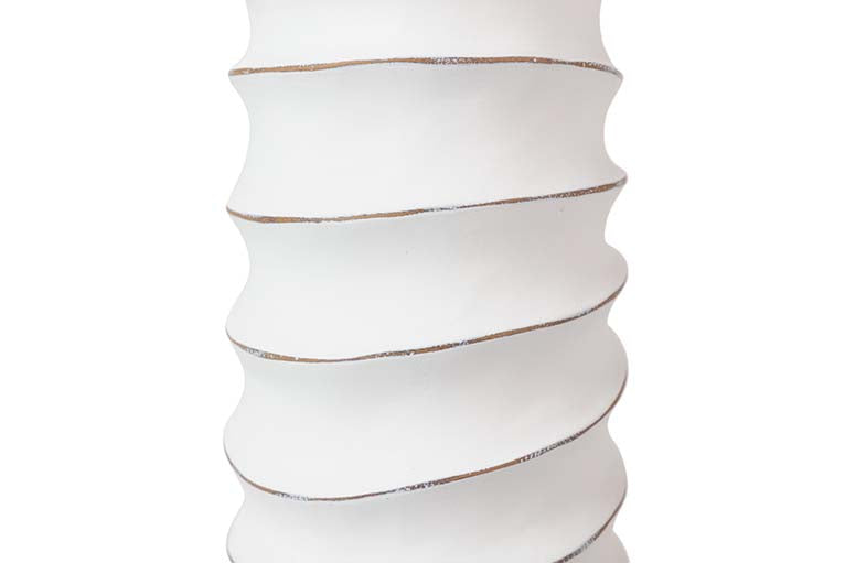 JARRON RESINA BLANCO MARRON 15x15x60 CM