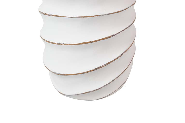 JARRON RESINA BLANCO MARRON 15x15x60 CM