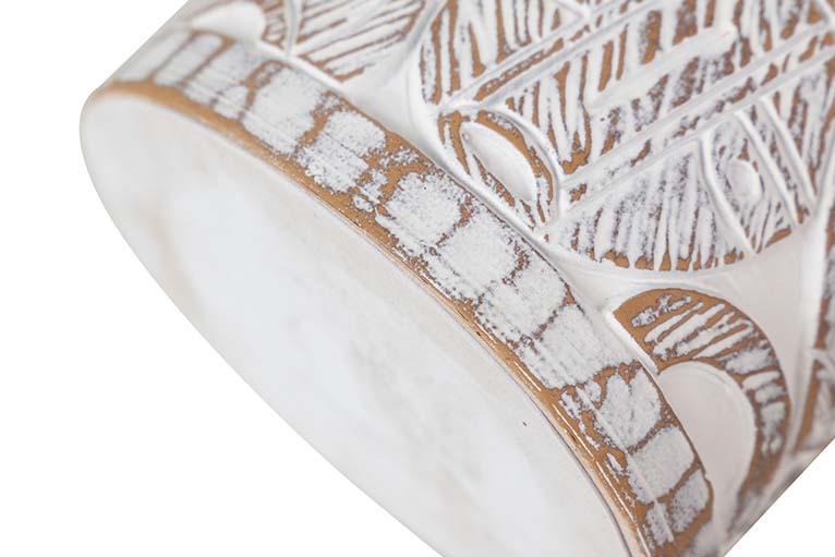 JARRON RESINA DORADO BLANCO 15x11x37 CM