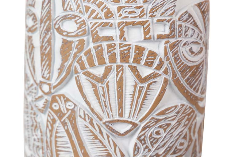 WHITE GOLD RESIN VASE 15x11x37 CM