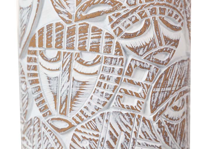 WHITE GOLD RESIN VASE 15x11x37 CM