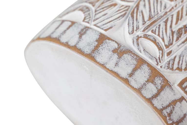 WHITE GOLD RESIN VASE 15x11x48 CM