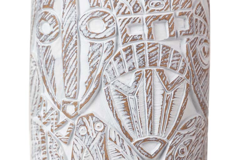 WHITE GOLD RESIN VASE 15x11x48 CM