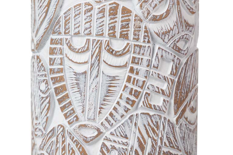 WHITE GOLD RESIN VASE 15x11x48 CM