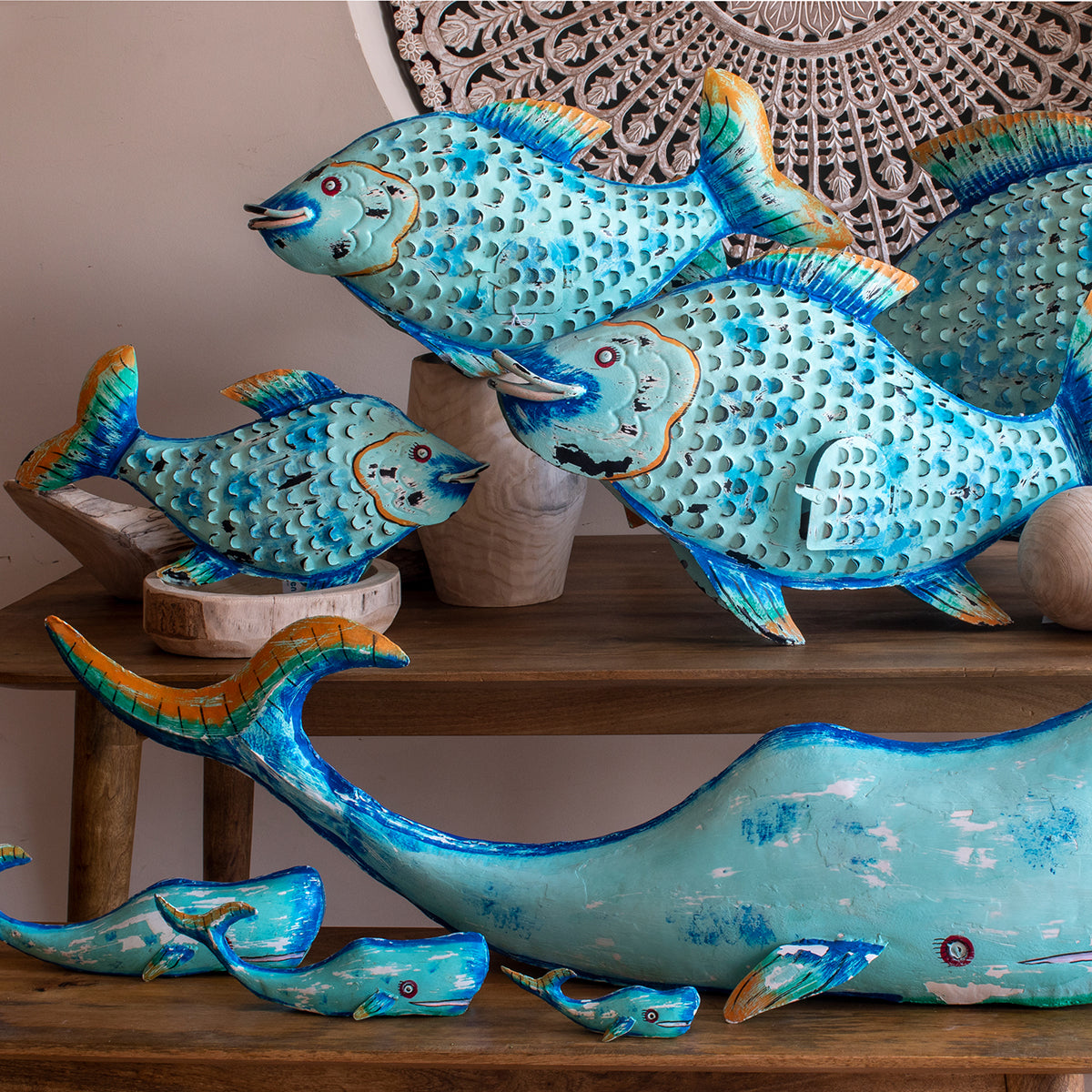 Blue Fish Candle Holder