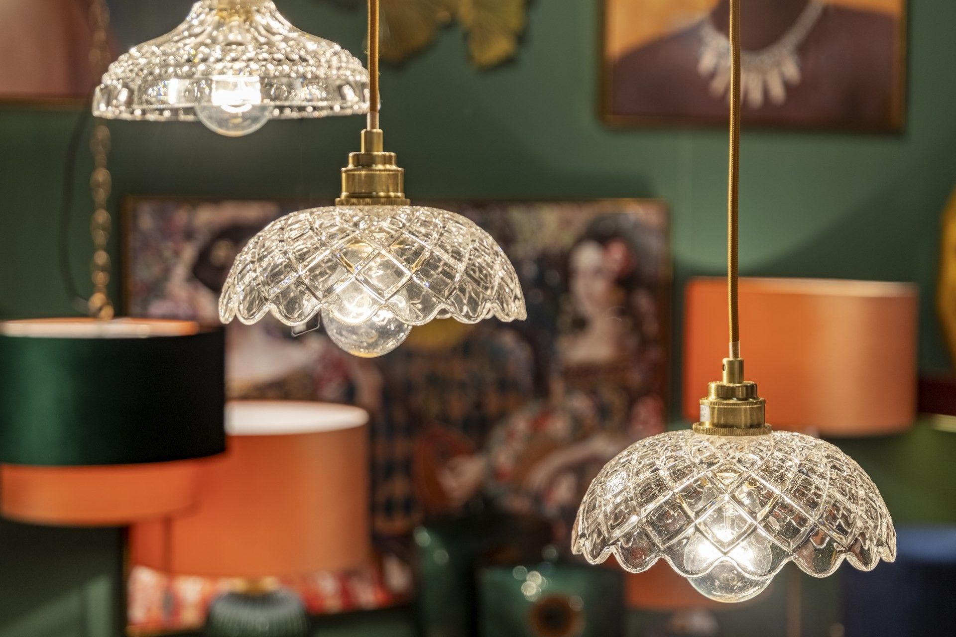 LAMPARA TECHO CRISTAL METAL DORADO 20x20x120 CM