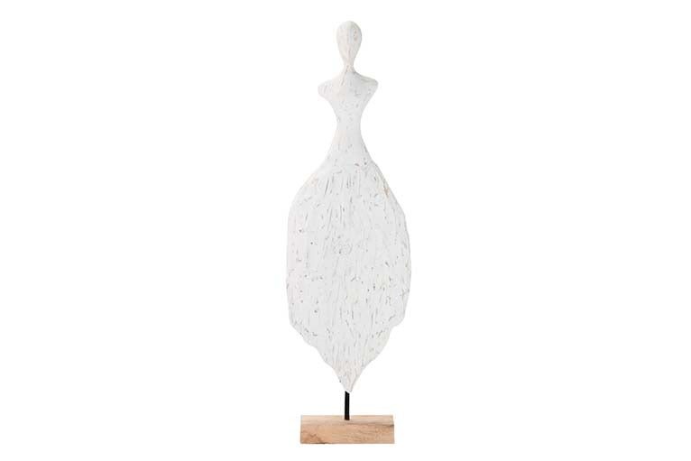 FIGURA SEÑORA METAL MADERA MANGO 21x9x67 CM