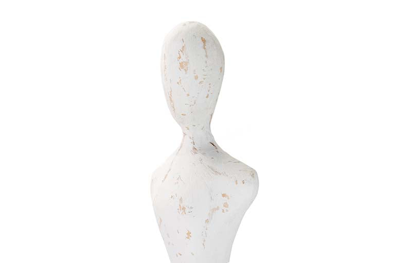 FIGURA SEÑORA METAL MADERA MANGO 21x9x67 CM