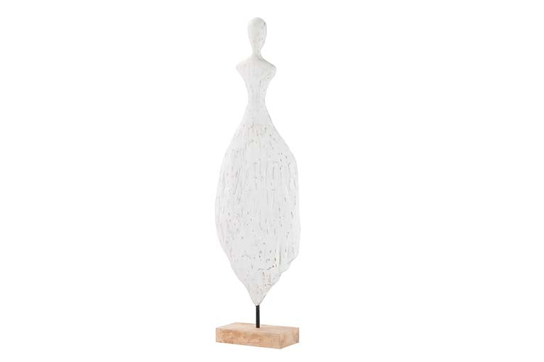 FIGURA SEÑORA METAL MADERA MANGO 21x9x67 CM
