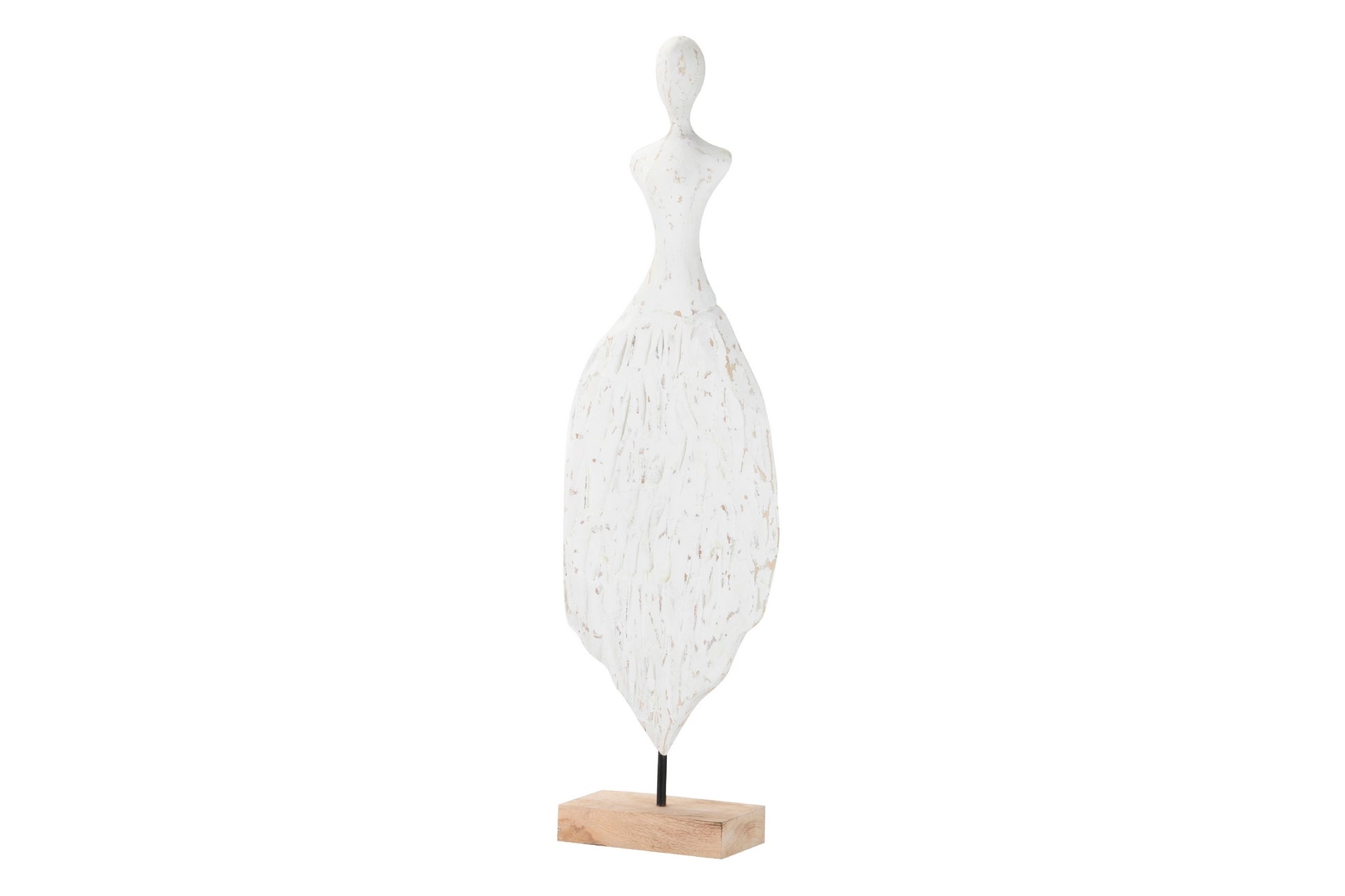 FIGURA SEÑORA METAL MADERA MANGO 21x9x67 CM