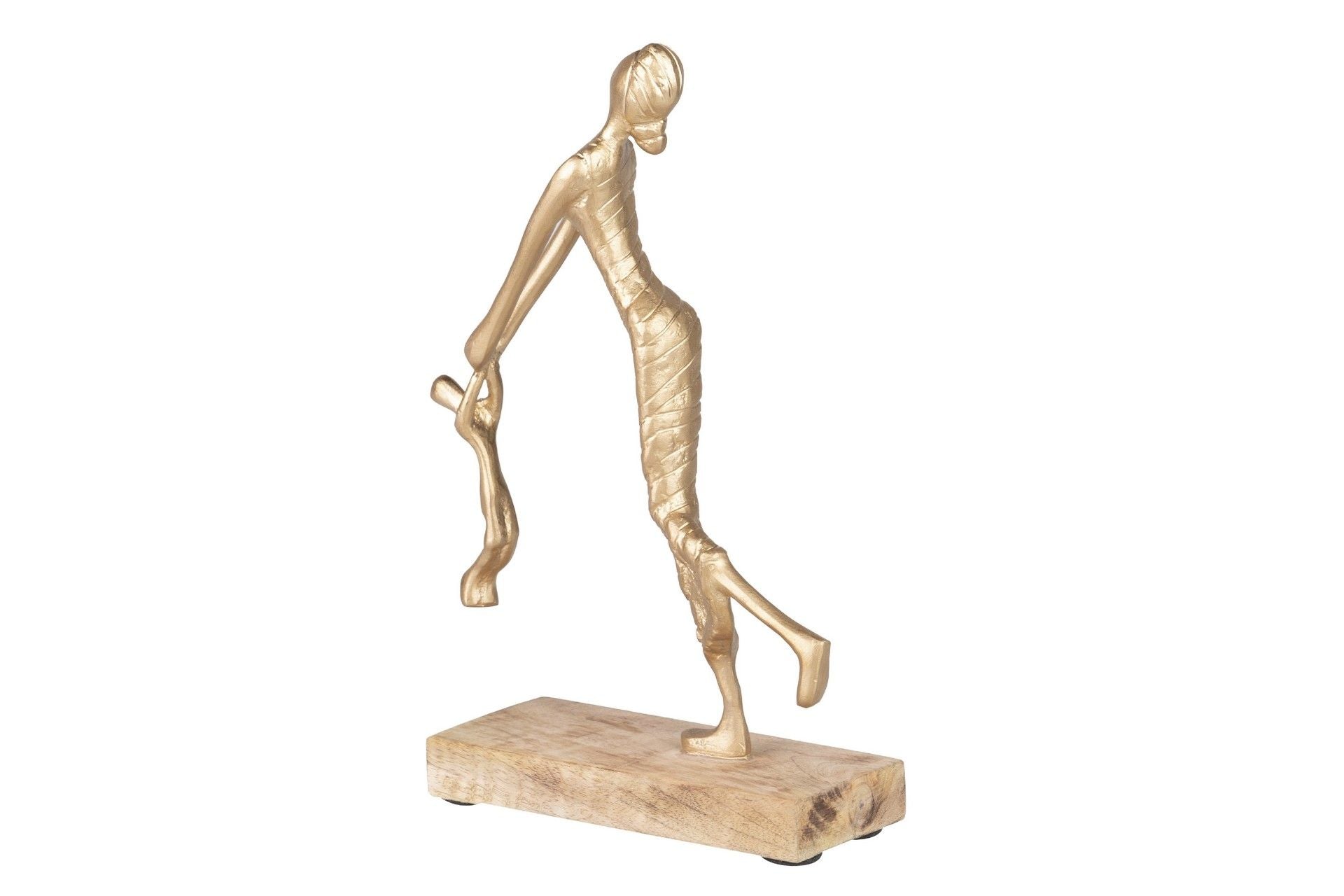 FIGURA MÃE E FILHO ALUMÍNIO MDF 19x8x33 CM