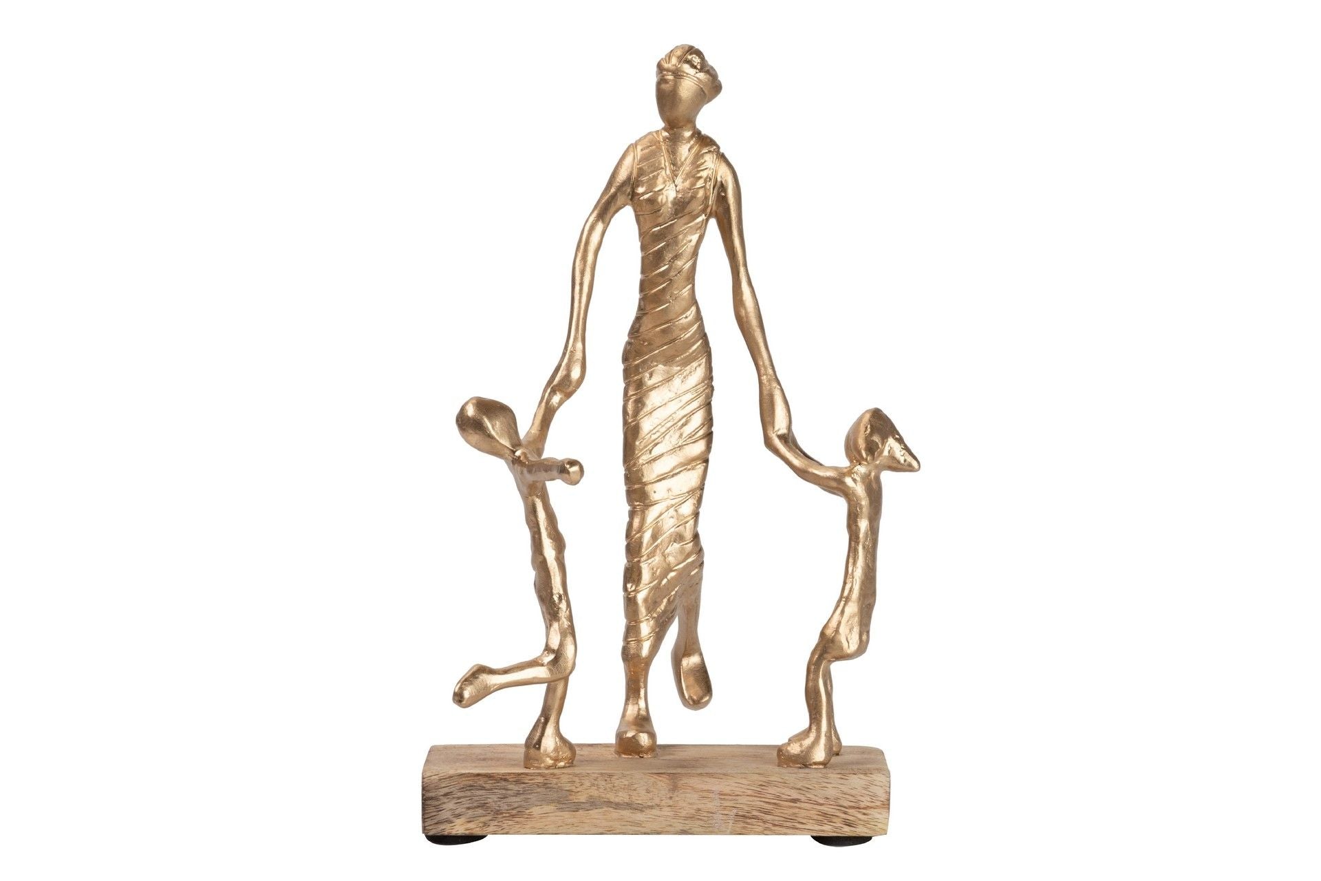 FIGURA MADRE E HIJOS ALUMINIO 19x21x33 CM