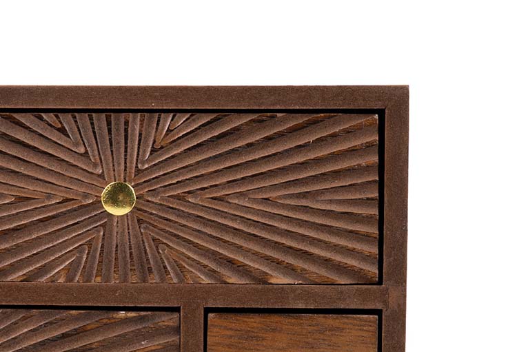 NATURAL CARVED WOOD JEWELRY BOX 27x11x17 CM