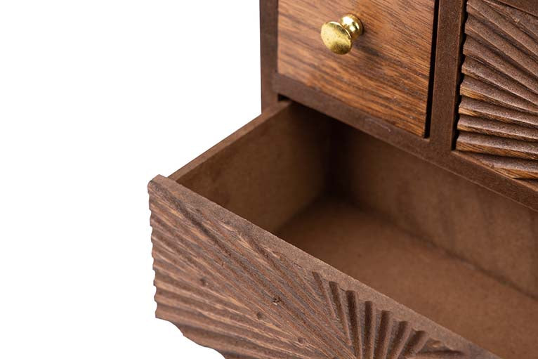NATURAL CARVED WOOD JEWELRY BOX 27x11x17 CM
