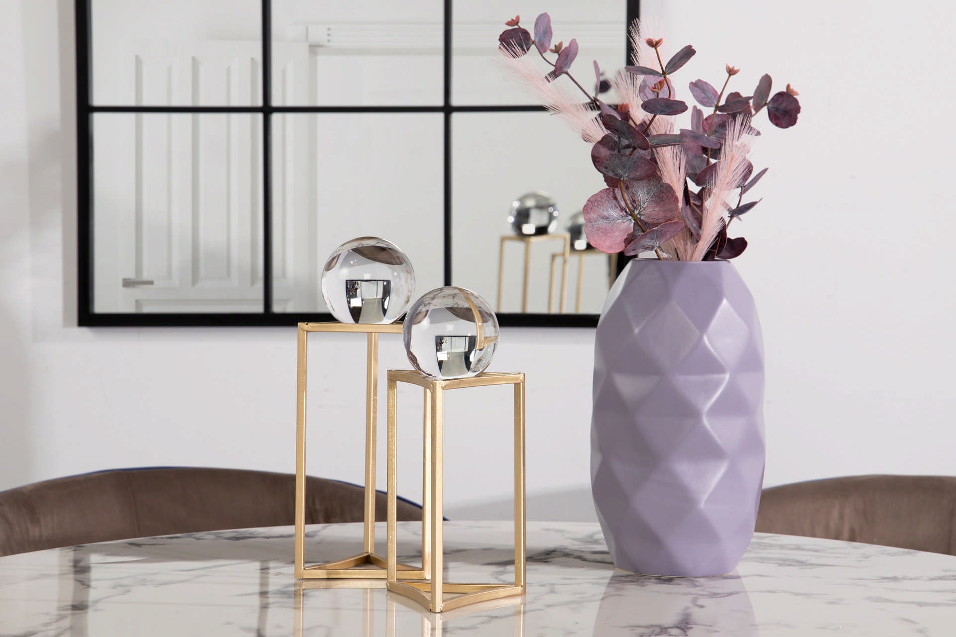 FIGURA DECORACION METAL CRISTAL 14x12x28 CM