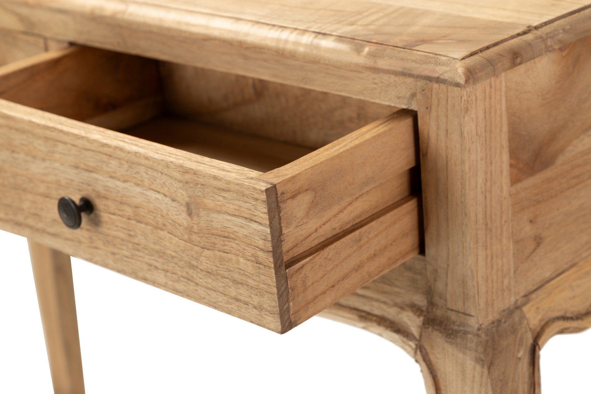 CONSOLA 2 CAJONES MADERA MINDI MARRON 85x30x80 CM