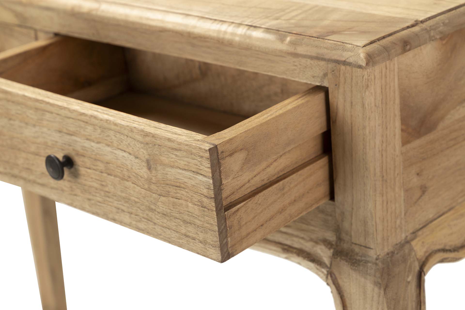 CONSOLA 2 CAJONES MADERA MINDI MARRON 85x30x80 CM