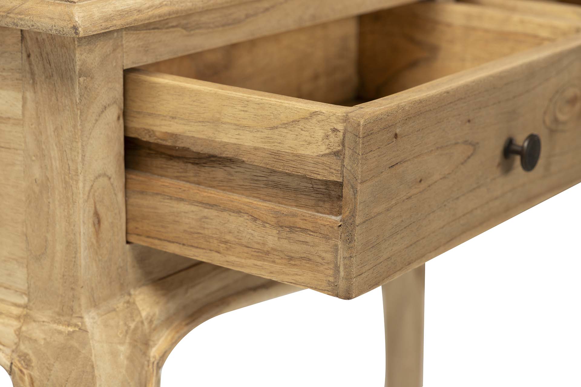 CONSOLA 2 CAJONES MADERA MINDI MARRON 85x30x80 CM