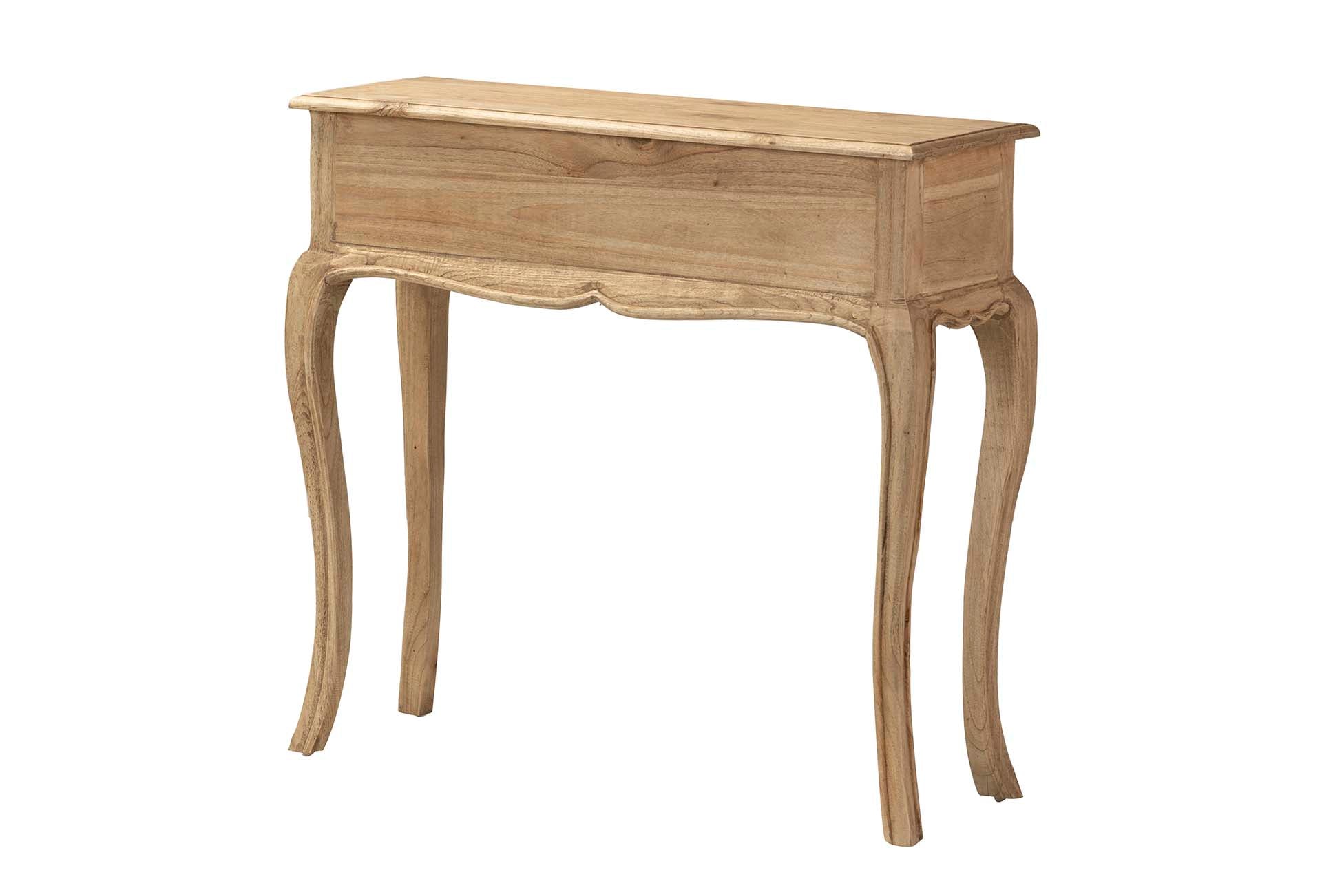 CONSOLA 2 CAJONES MADERA MINDI MARRON 85x30x80 CM