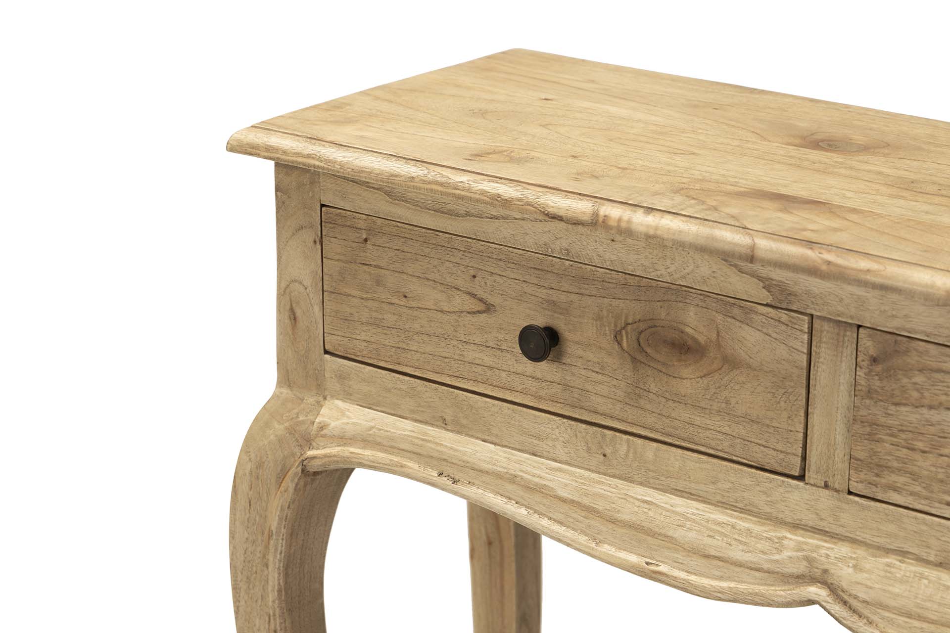 CONSOLA 2 CAJONES MADERA MINDI MARRON 85x30x80 CM