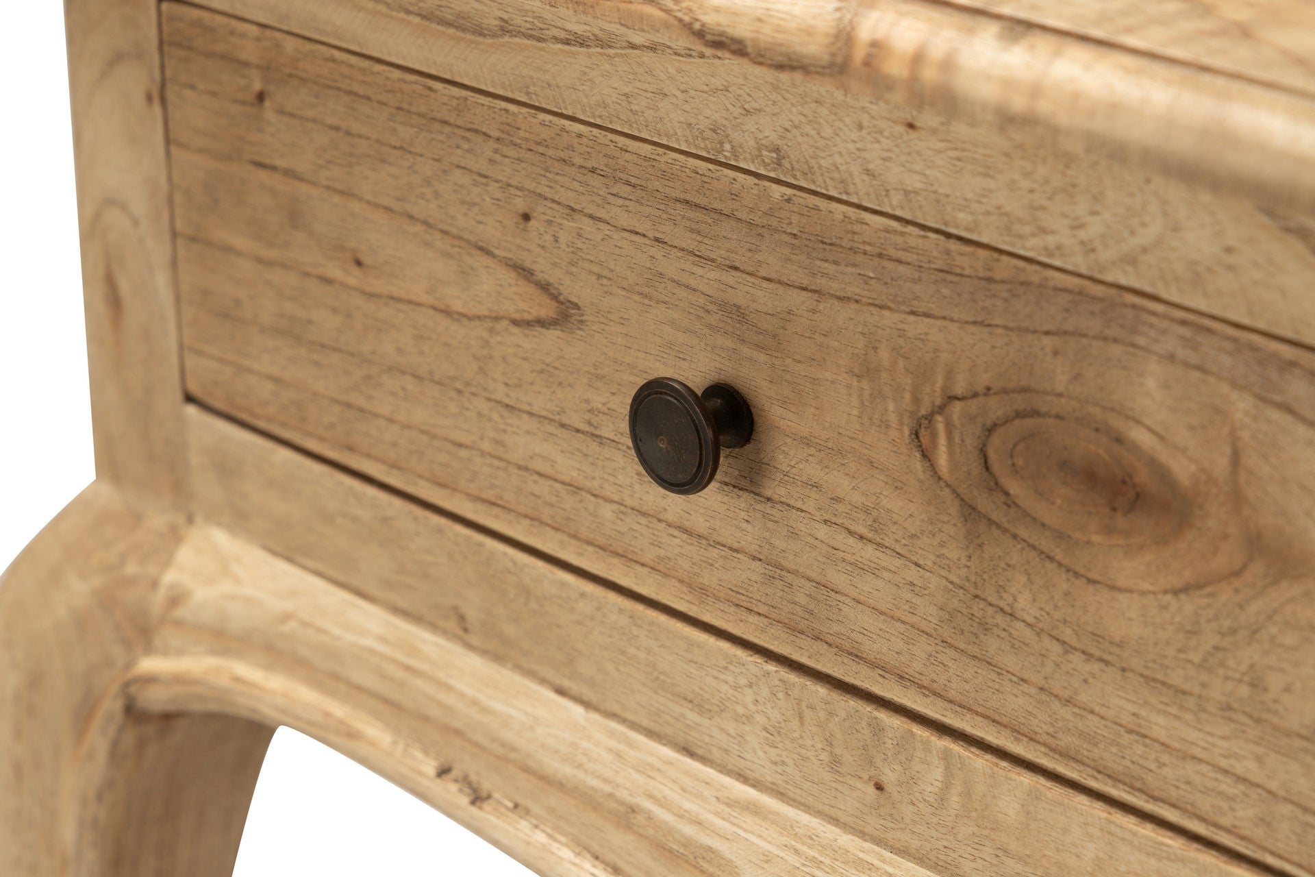 CONSOLA 2 CAJONES MADERA MINDI MARRON 85x30x80 CM