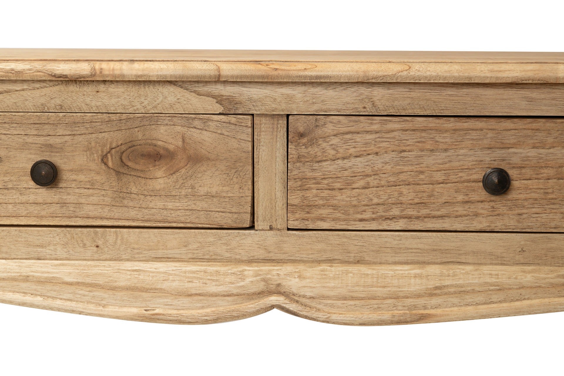 CONSOLA 2 CAJONES MADERA MINDI MARRON 85x30x80 CM