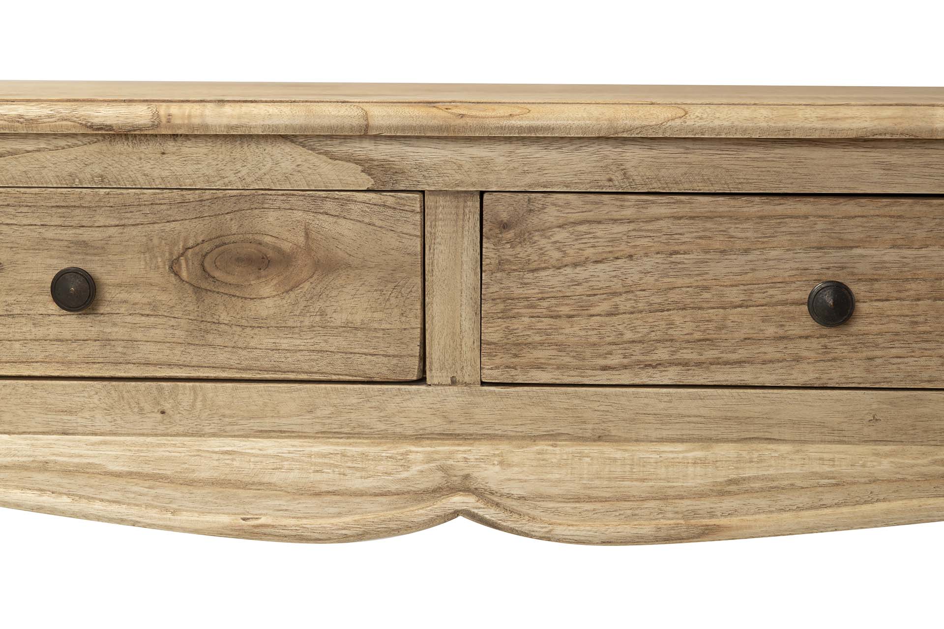 CONSOLA 2 CAJONES MADERA MINDI MARRON 85x30x80 CM