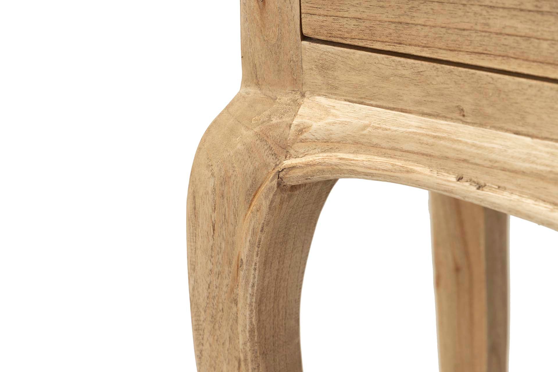 CONSOLA 2 CAJONES MADERA MINDI MARRON 85x30x80 CM
