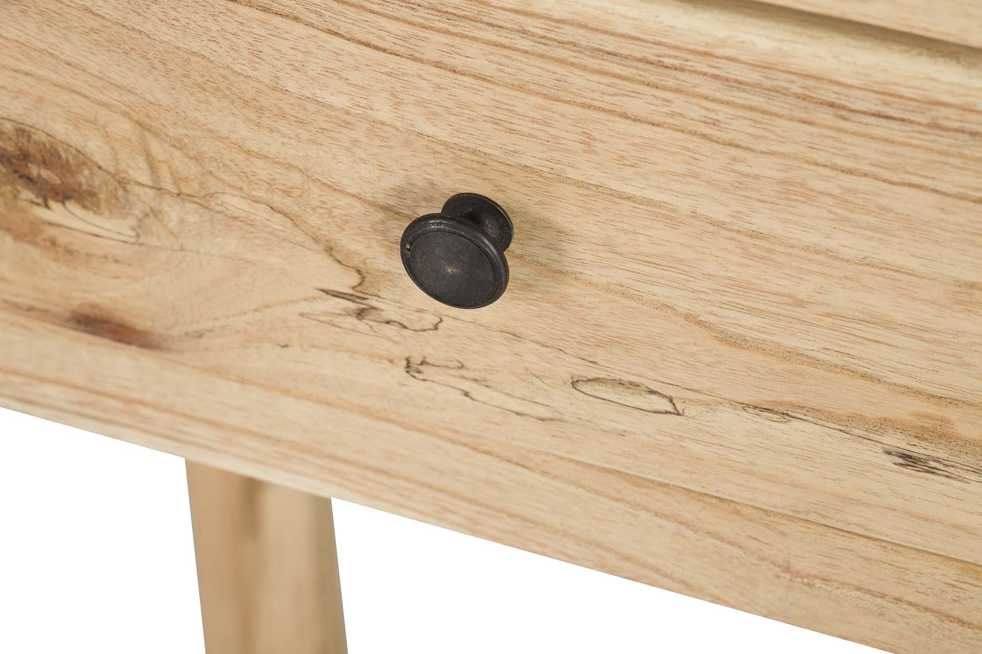 CONSOLA 2 CAJONES MADERA MINDI MARRON 90x30x80 CM