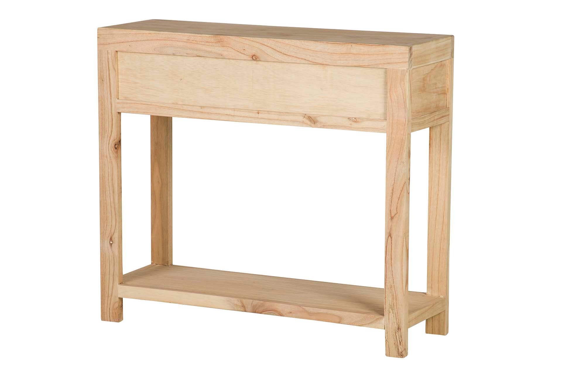 CONSOLA 2 CAJONES MADERA MINDI MARRON 90x30x80 CM