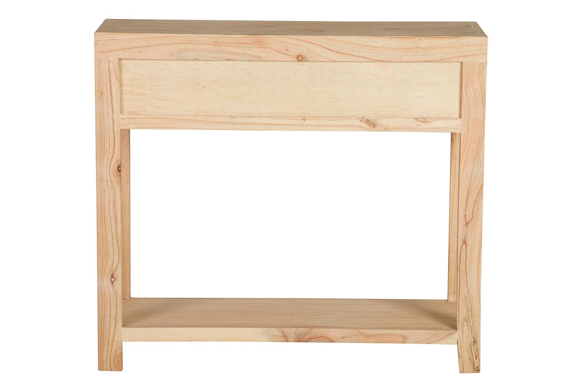 CONSOLA 2 CAJONES MADERA MINDI MARRON 90x30x80 CM