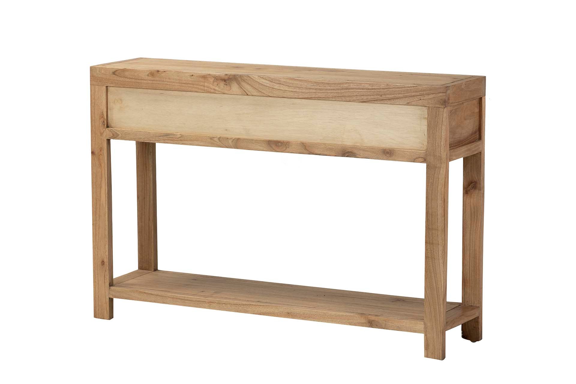 CONSOLA 3 CAJONES MADERA MINDI MARRON 120x30x80 CM