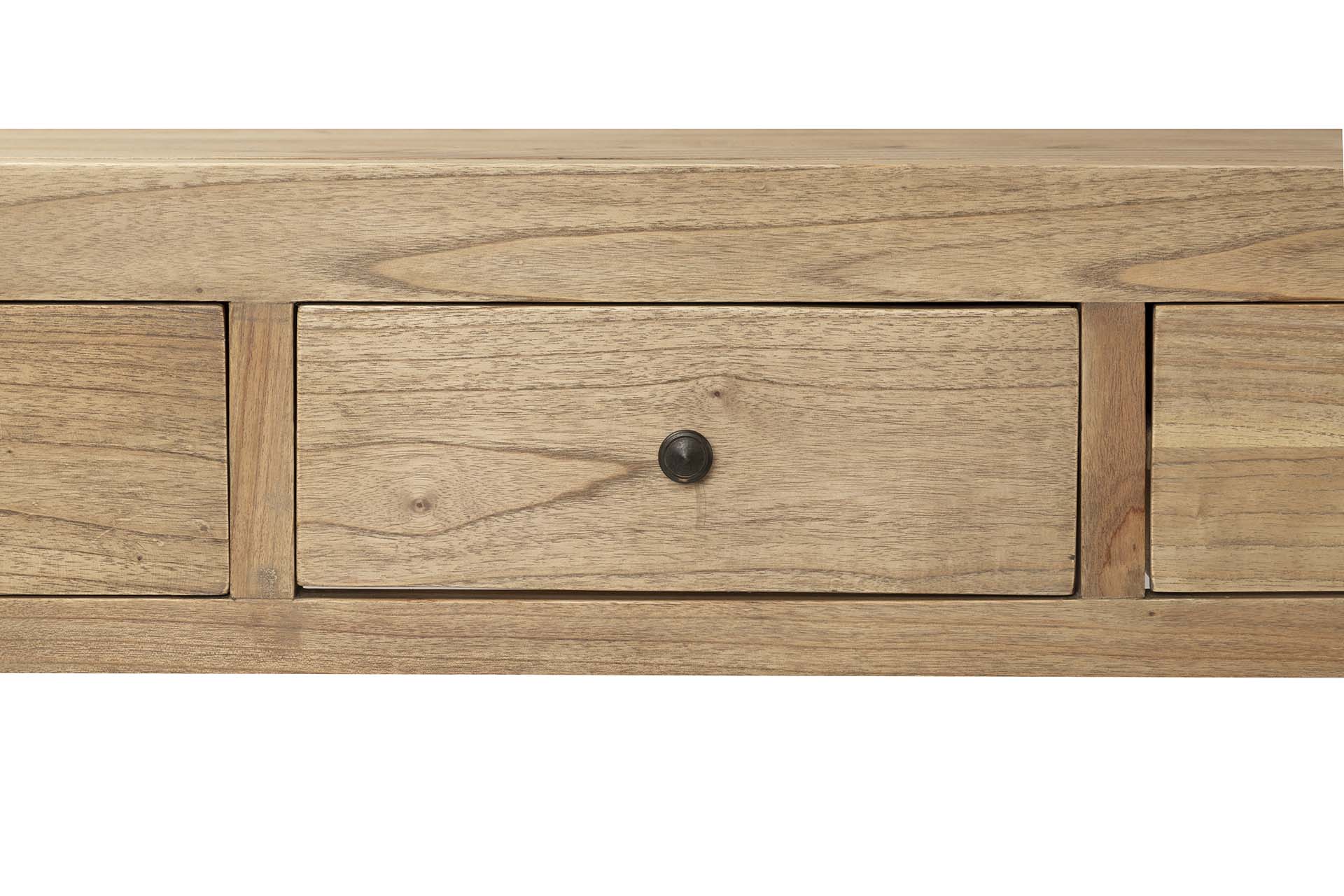 CONSOLA 3 CAJONES MADERA MINDI MARRON 120x30x80 CM