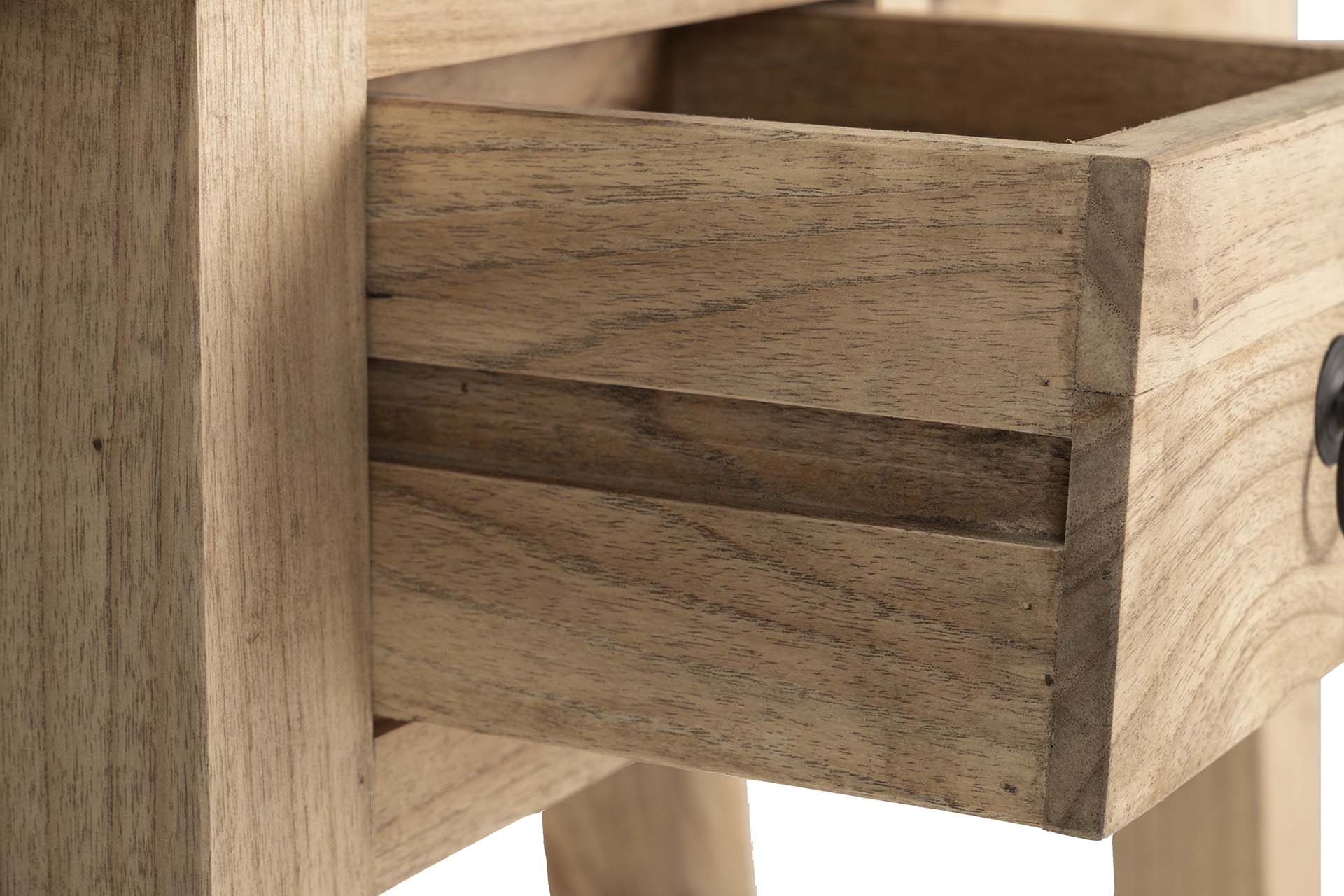 CONSOLA 2 CAJONES MADERA MINDI MARRON 90x30x80 CM