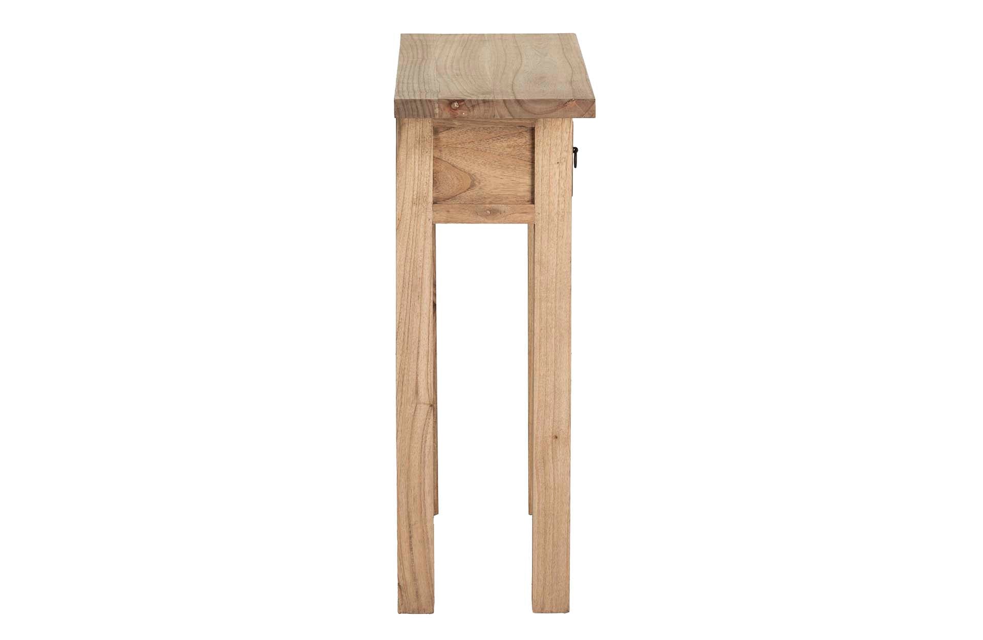 CONSOLA 2 CAJONES MADERA MINDI MARRON 90x30x80 CM