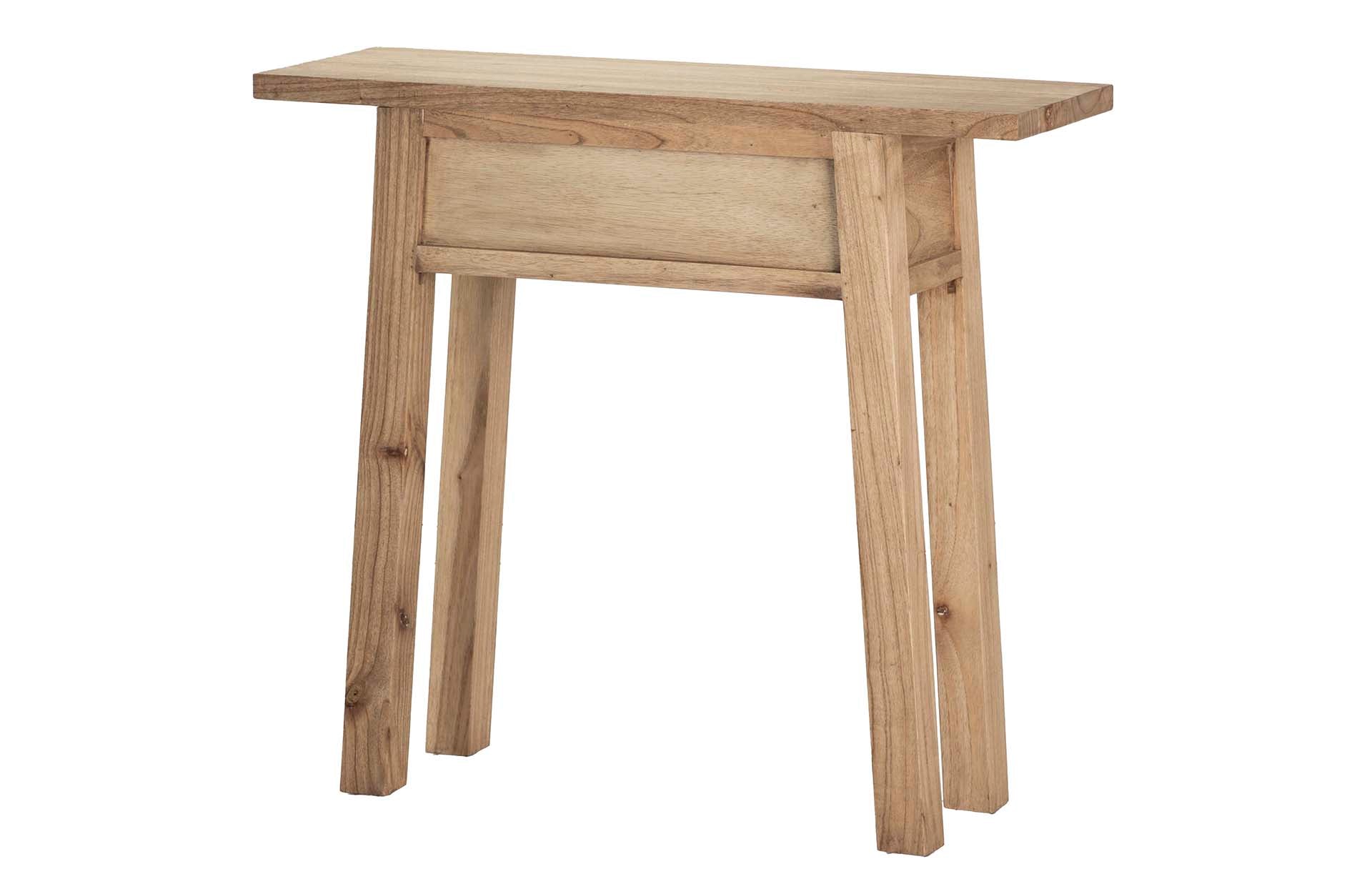 CONSOLA 2 CAJONES MADERA MINDI MARRON 90x30x80 CM