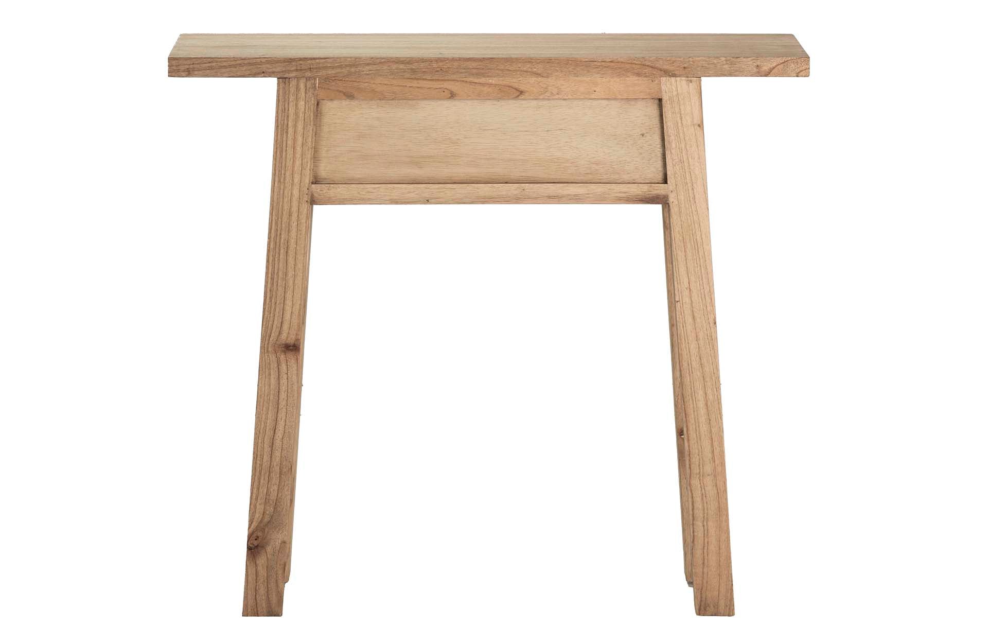 CONSOLA 2 CAJONES MADERA MINDI MARRON 90x30x80 CM