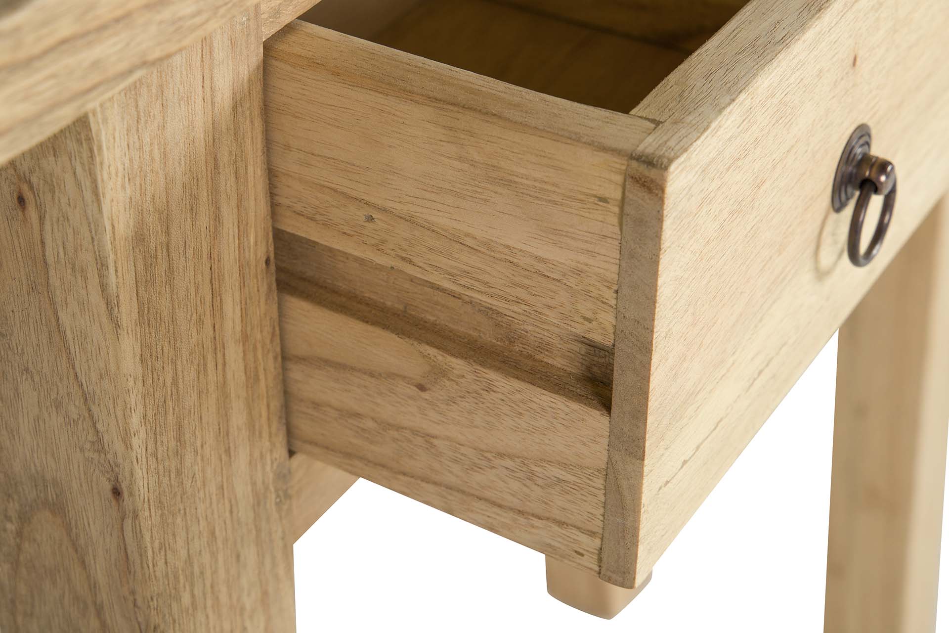 CONSOLA 2 CAJONES MADERA MINDI MARRON 90x30x80 CM