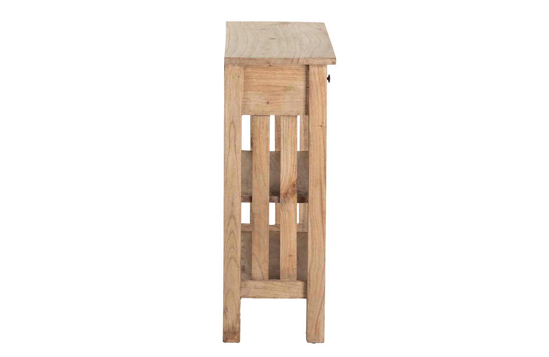 CONSOLA 2 CAJONES MADERA MINDI NATURAL 90x30x80 CM