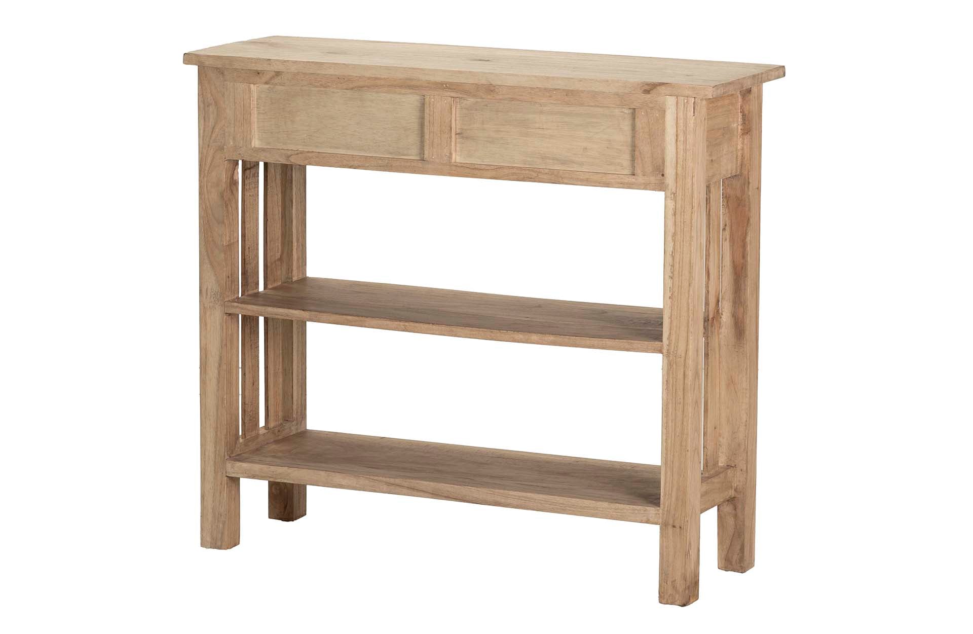 CONSOLA 2 CAJONES MADERA MINDI NATURAL 90x30x80 CM