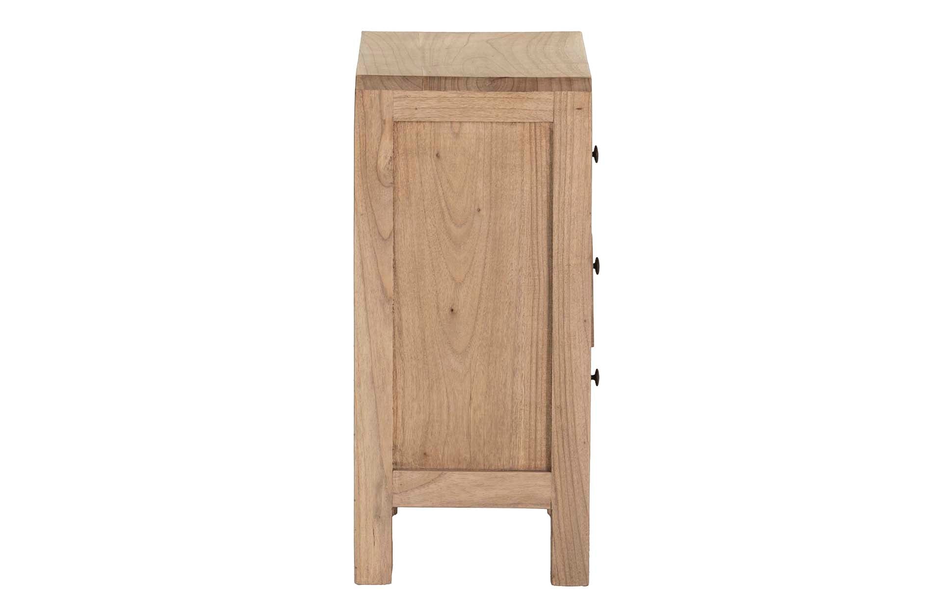 MESITA DE NOCHE 3 CAJONES MADERA MINDI 45x30x66 CM