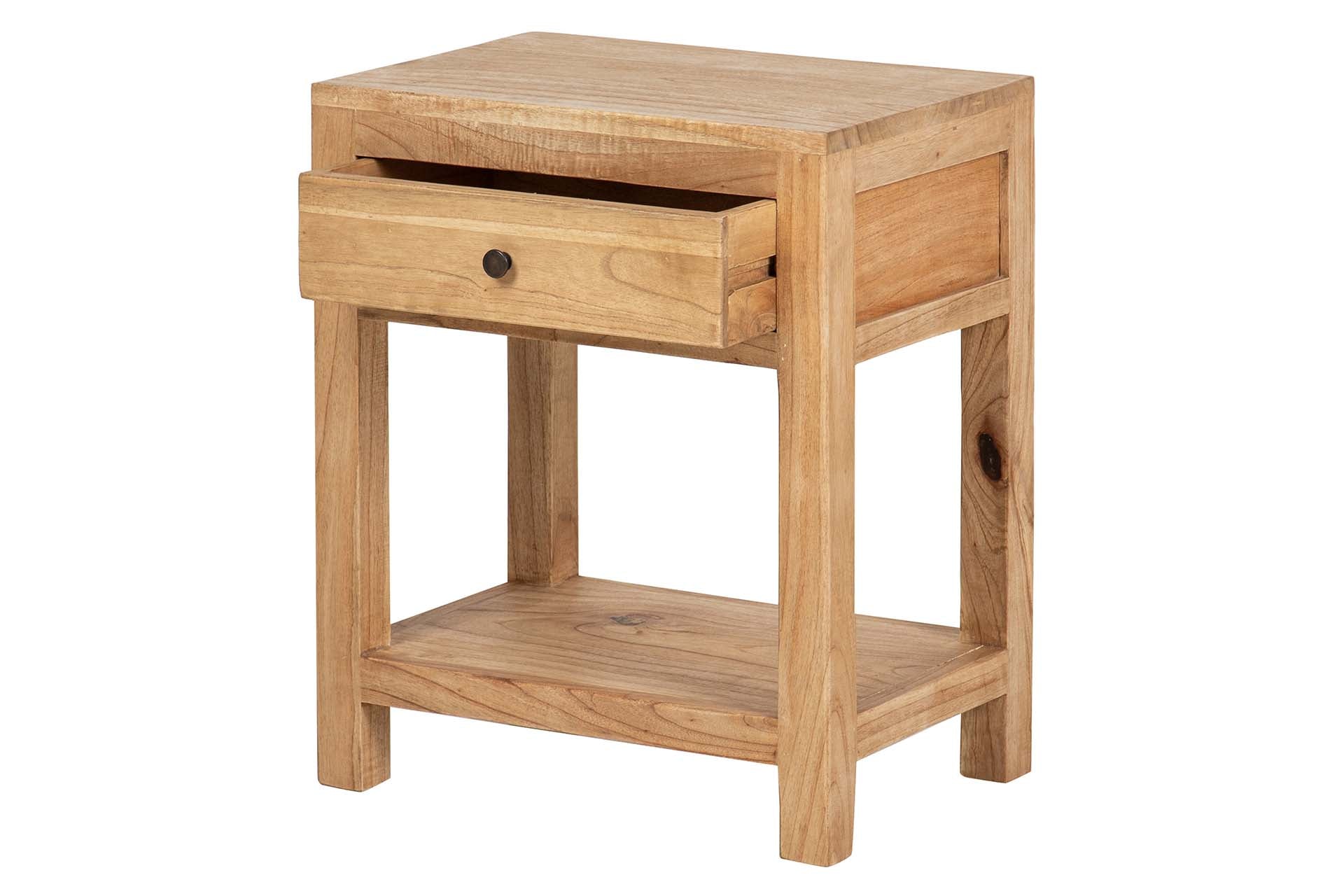 MESITA DE NOCHE 1 CAJON MADERA MINDI 50x35x60 CM