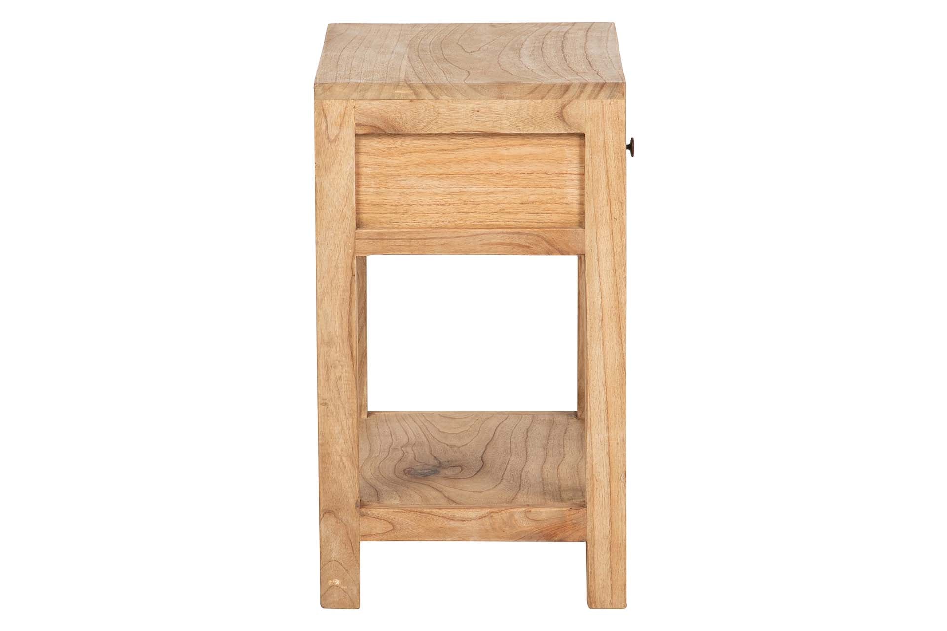 MESITA DE NOCHE 1 CAJON MADERA MINDI 50x35x60 CM
