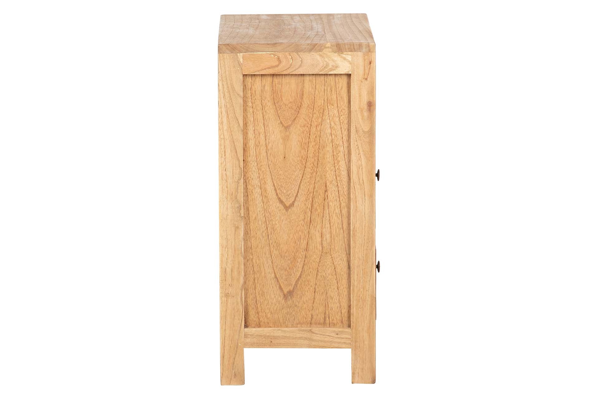 MESITA DE NOCHE 2 CAJONES MADERA MINDI 45x30x66C M