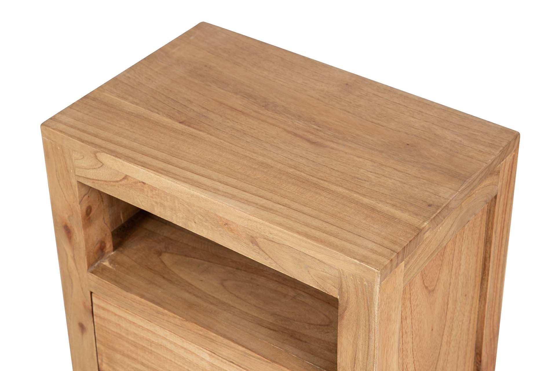 MESITA DE NOCHE 2 CAJONES MADERA MINDI 45x30x66C M